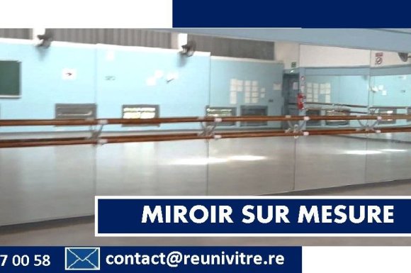 Fabrication et installation de miroirs sur mesure dans un gymnase à Sainte-Marie