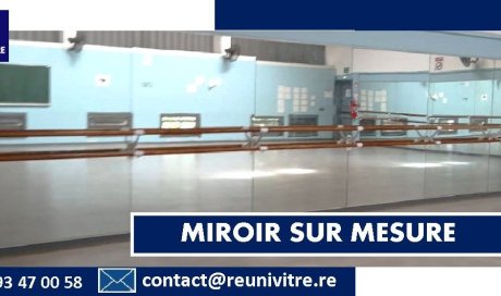 Fabrication et installation de miroirs sur mesure dans un gymnase à Sainte-Marie